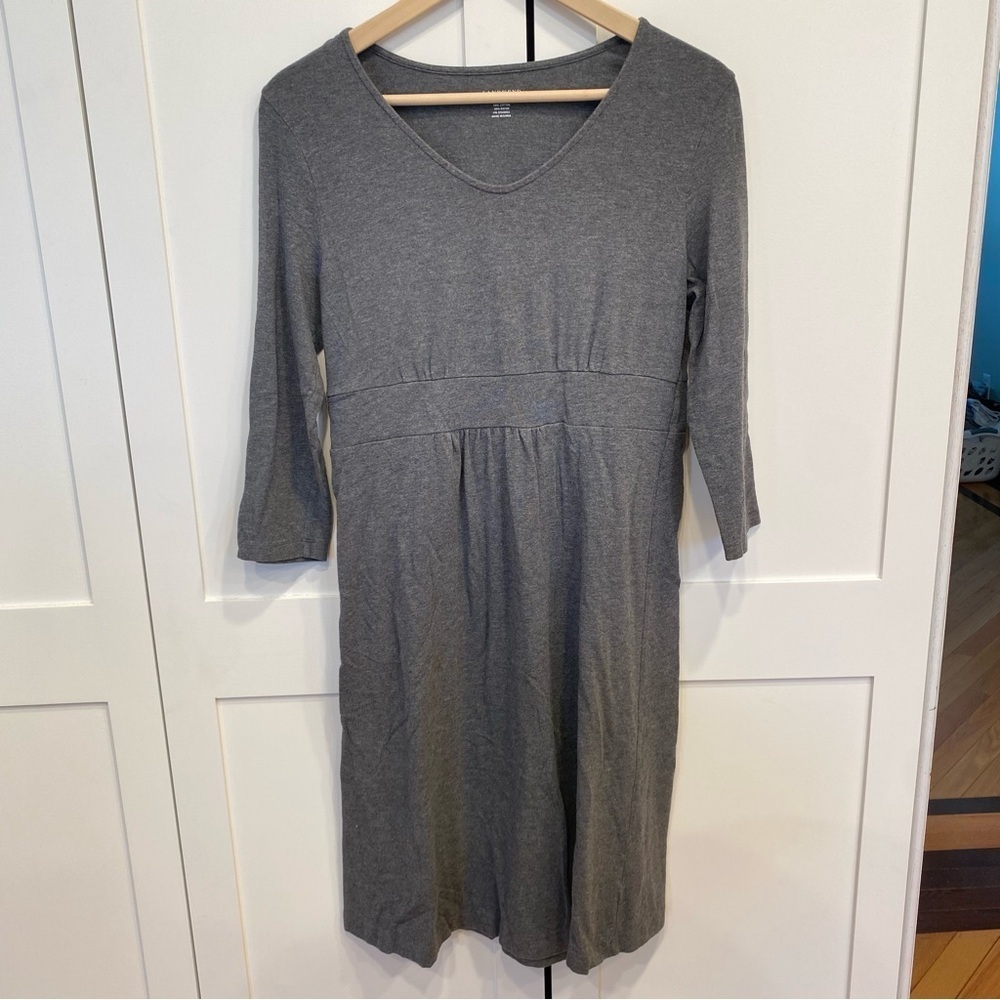 Lands' End Midi 3/4 Sleeve Knit Stretchy Modest Dress